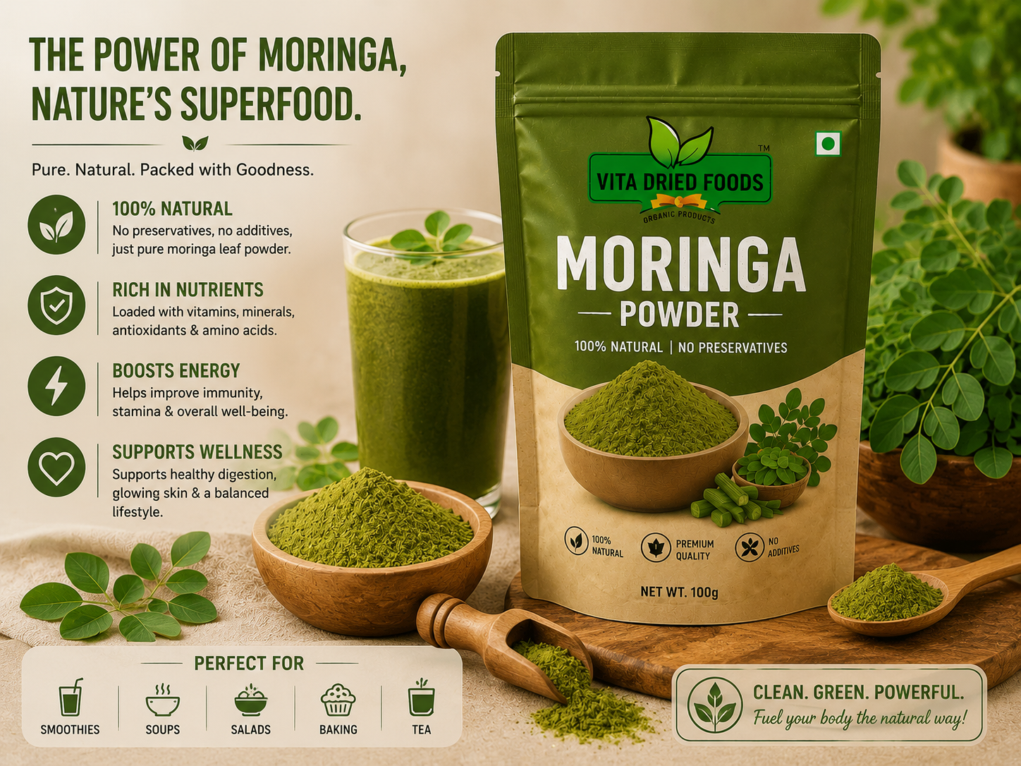 Dehydrated Moringa view 3